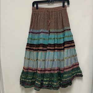 Multicolor Bohemian Maxi Skirt